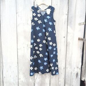 Marimekko NWT Finnish V Neck Sleeveless Flare Dress 100% Cotton Women's Large